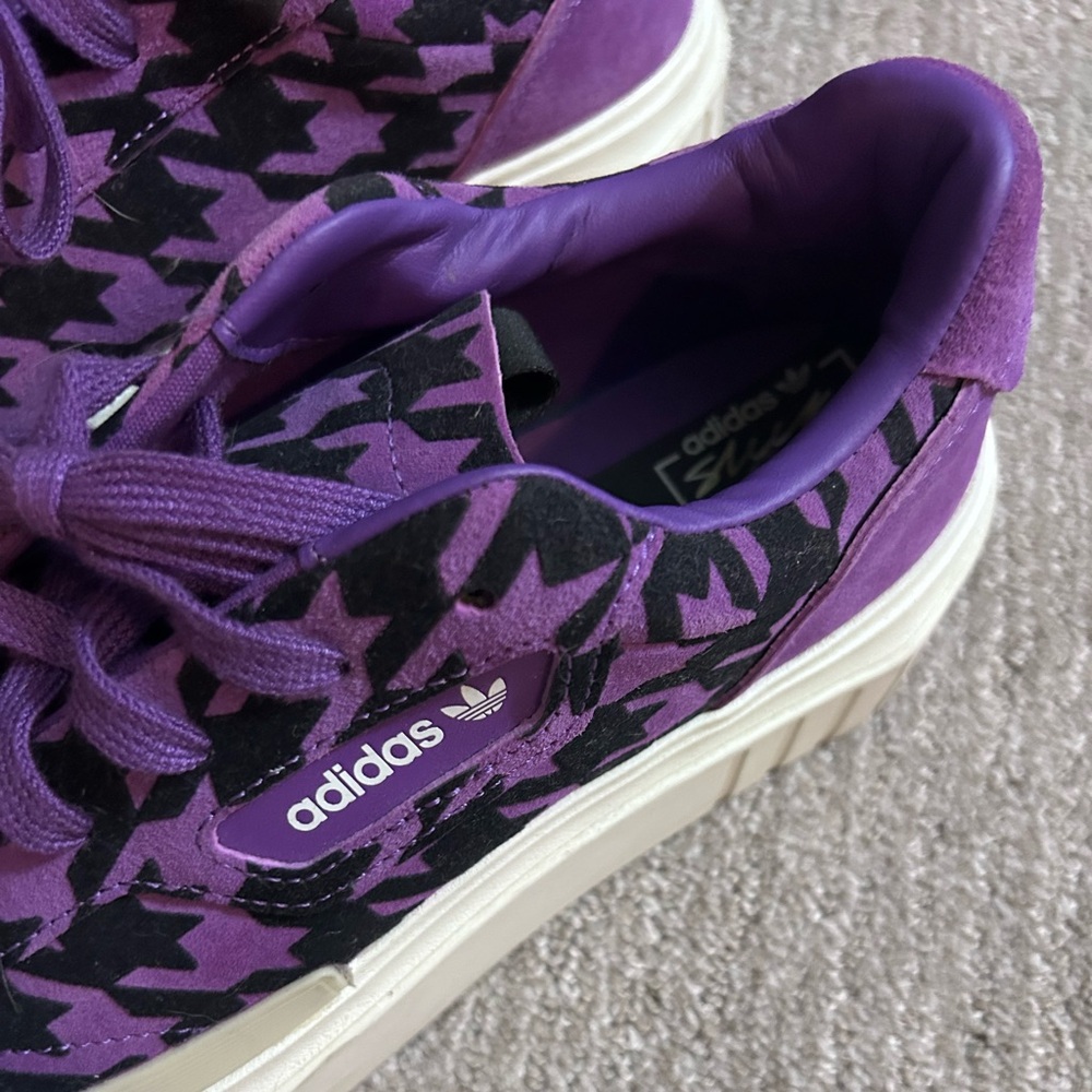 Women’s Adidas Hypersleek Purple and Black Houndstooth Sneakers in 9 - Picture 10 of 11